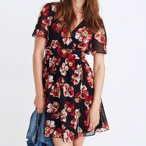 Madewell tulip sleeve mini dress in French Rose